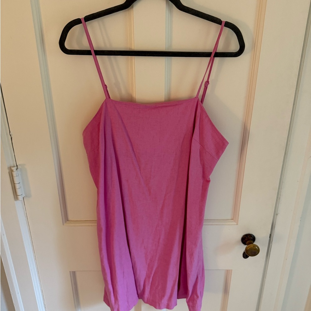 A New Day Pink Linen Dress